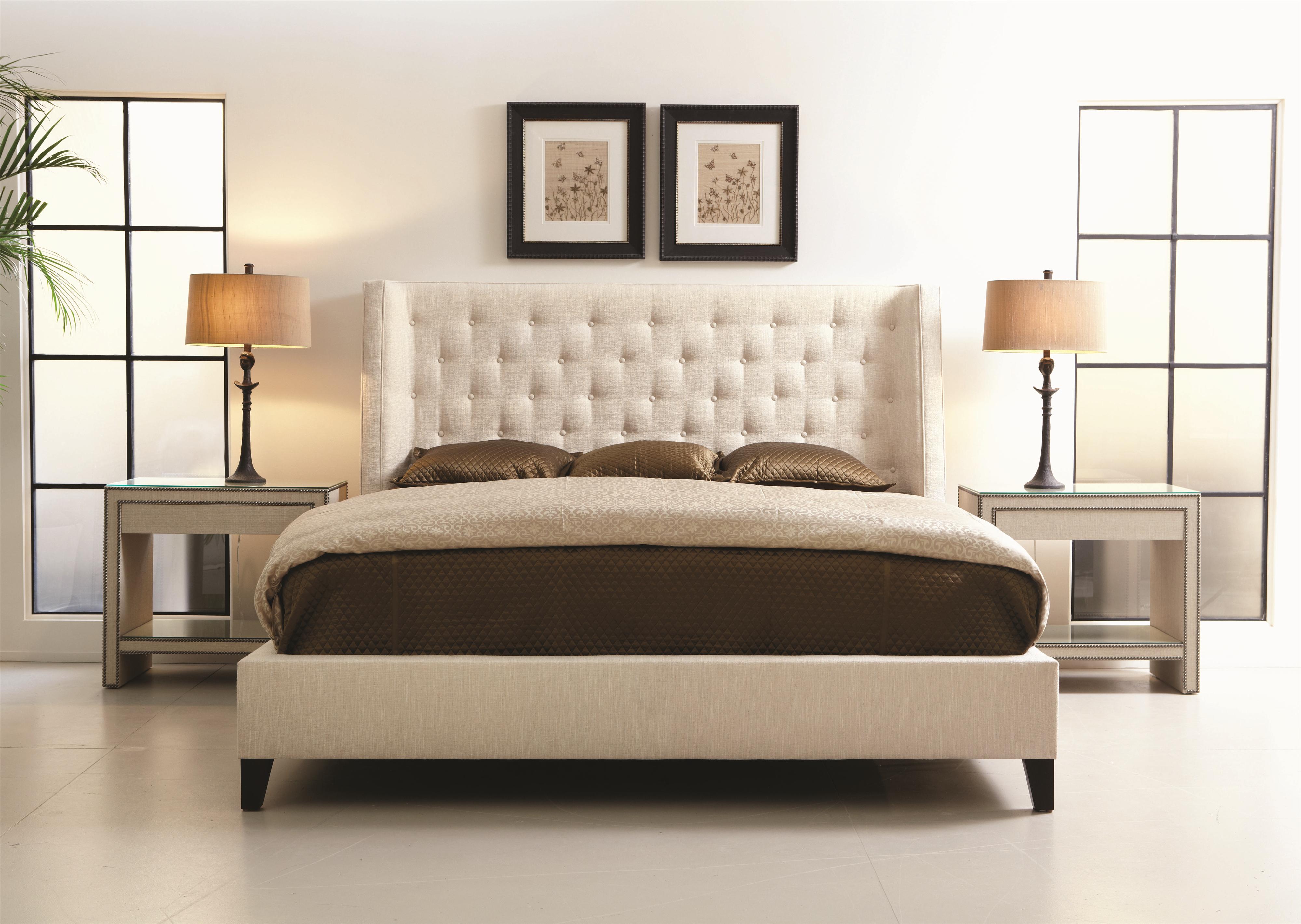 Bernhardt Interiors Maxime Contemporary King Upholstered Wing Bed